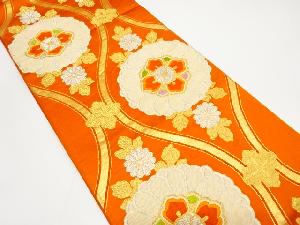 アンティーク　立涌に菊模様織り出し袋帯（材料）